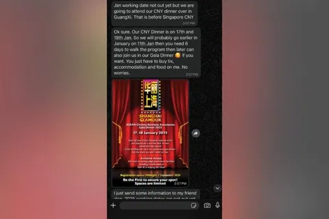 组织方积极邀人参与商务晚宴。（受访者提供）