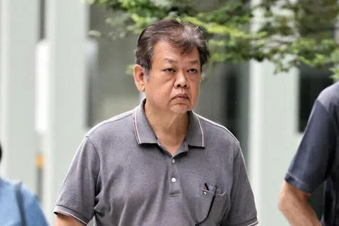 被告蔡金顺无代表律师，星期二早上承认两项抵触防止骚扰法令的控状。（海峡时报）