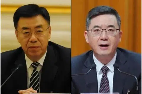 中国大连市长李强（左）接任中共大连市委书记。中共辽宁省委副书记、常委和大连市委书记熊茂平（右）被免职。（互联网）