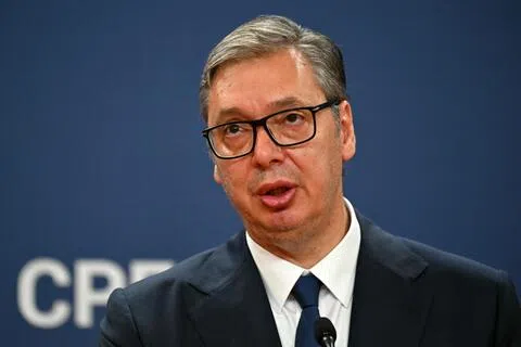 塞尔维亚总统武契奇说，他将在完成预定的国内活动和出访行程后辞去总统职务，随后参加国会选举。（法新社档案照片）
