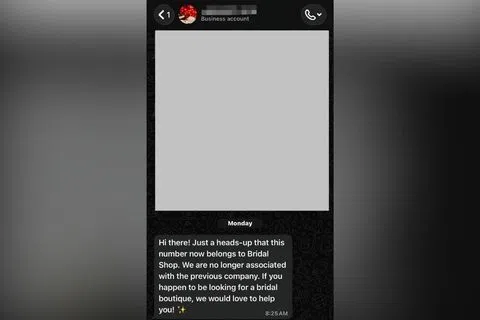 MIT Artspace结业后曾通过WhatsApp通知顾客，工作室的电话号码已由婚礼策划公司Eternal Red Bonds接手。（受访者提供）