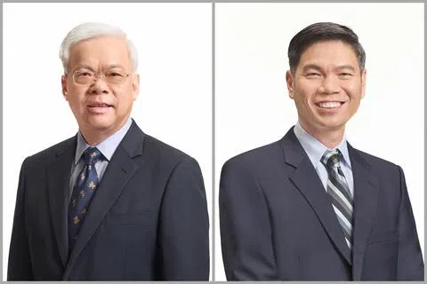 新报业媒体原首席执行官陈英杰（左）将从10月1日起正式出任执行主席，原副首席执行官郭又铨（右）升任董事总经理。（新报业媒体）