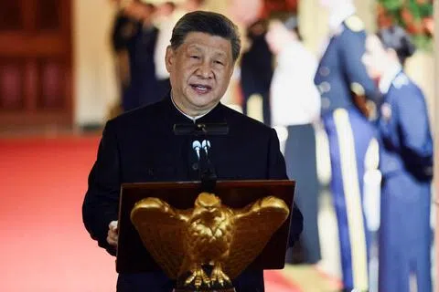 中国国家主席习近平于当地时间星期四（9月24日）晚在美国白宫出席国宴，并发表致辞。（路透社）