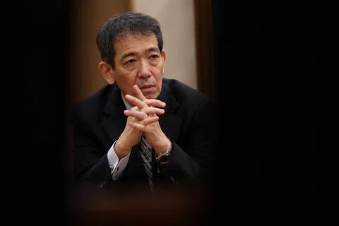 日本主管外汇事务的财务省财务官三村淳星期一（9月28日）在东京接受路透社专访。（路透社）