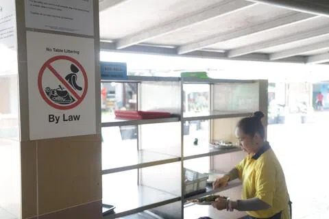 全岛小贩中心的托盘和餐具平均回收率，自强制归还的条规出台后， 目前稳定维持在94%。（吴先邦摄）