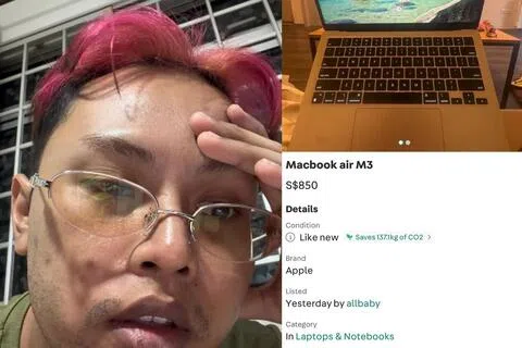 本来以为当天就能拿到电脑，结果卡米鲁发现对方原来是骗子。（受访者提供）