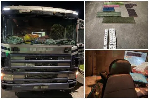 移民局人员将一辆马来西亚注册的罗厘拦下检查，发现车厢的卧铺储物柜里竟暗藏超过900支电子烟和超过9000个电子烟烟弹。（取自移民局脸书）