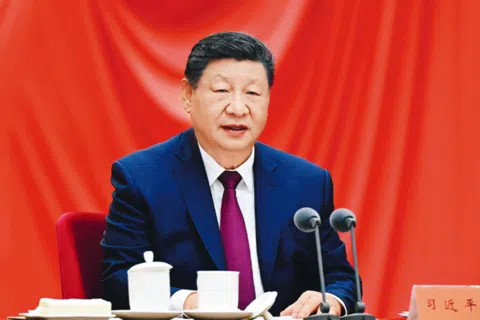 中共总书记习近平今年1月在中共二十届中央纪委五次全会上发表讲话。（新华社）