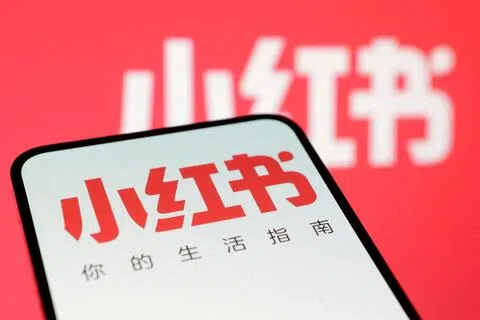 台湾政府的大陆委员会称，小红书封禁八个月，台湾的诈骗案数量锐减逾七成。图为小红书示标志，摄于2025年1月。（路透社档案照）