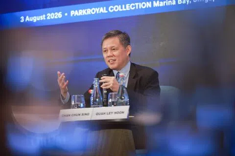 对话由新加坡公共服务署和越南外交部联办，并由我国公共服务统筹部长兼国防部长陈振声（图），以及来访的越共中央书记处常务书记陈锦秀联合主持。（海峡时报）