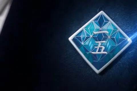 影片可见，领带及丝巾以绿色及白色相间为主，襟章则以蓝色为主，写有“一五”。（李家超脸书视频截图）
