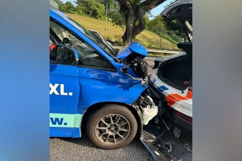 黄伟财上个月发生车祸，被迫休养近两个月。（受访者提供）