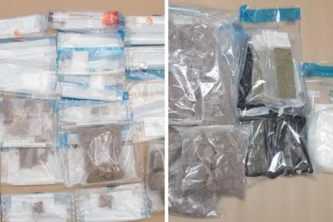 执法人员9月23日在大士关卡和淡滨尼83街起获估计市值超过100万元的毒品。（移民与关卡局和中央肃毒局提供）