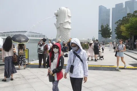 根据国家环境局网站的实时数据，截至星期三晚上7时，24小时PSI指数介于89至110。（吴先邦摄）