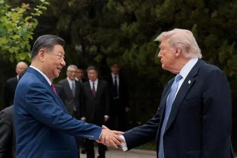 今年5月15日，习近平在北京中南海同特朗普举行了小范围会晤与茶叙。（路透社）