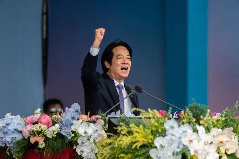 台湾总统赖清德星期六（10月10日）上午发表双十演说。（彭博社）