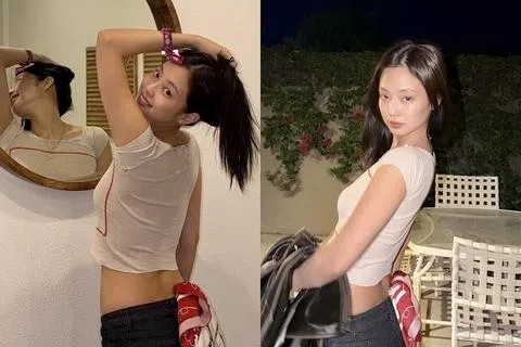 Jennie近日参加美国最大音乐节科切拉（Coachella），因当天的穿搭在照片中对镜头做出“比中指”手势，引发争议。（取自艺人IG）