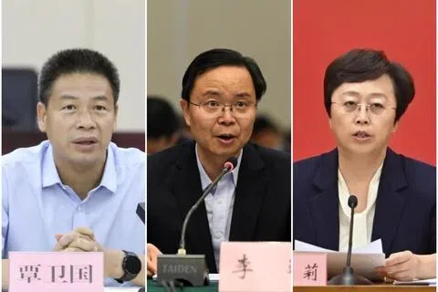 （左起）覃卫国履新中共安徽省合肥市委书记；李运出任广东省深圳市副市长，代理市长职务；郑莉出任中共贵州省贵阳市委书记。（互联网）