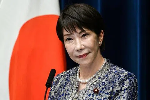 日本首相高市早苗上星期四（9月17日）在改组内阁后，于首相官邸召开记者会。（路透社）