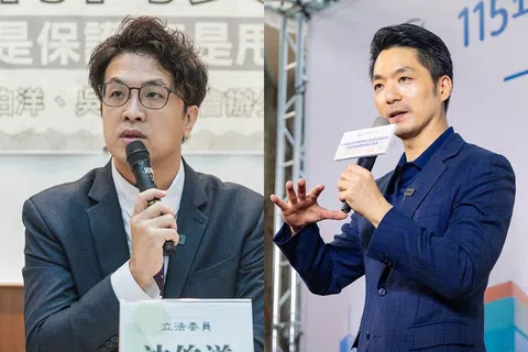民进党台北市长参选人沈伯洋（左）与国民党现任台北市市长蒋万安。（取自沈伯洋、蒋万安脸书）