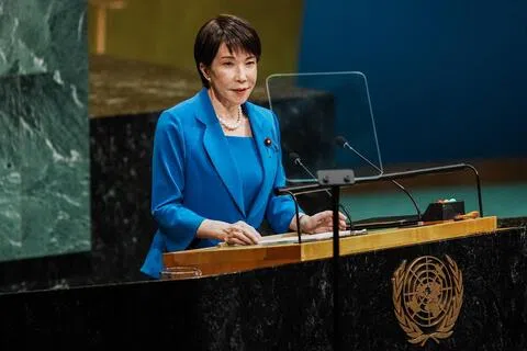 日本首相高市早苗星期二（9月22日）在联合国大会发表演讲时指出，AI的发展“在为人类带来飞跃式机遇时，也构成安全保障上的挑战”。（法新社）