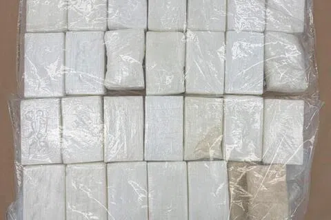 两个被起获的包裹内装有超过28公斤可卡因。（取自新加坡警察部队）