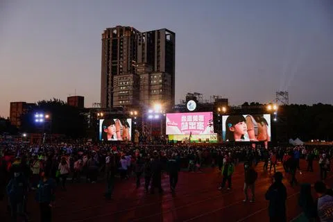 支持者星期五（1月12日）在新北参加民进党的造势大会。（路透社）