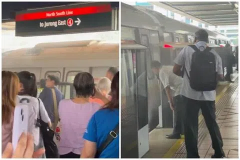 武吉甘柏（Bukit Gombak）地铁站星期二（9月15日）约上午11时35分发生列车故障，现场冒出大量浓烟。（读者提供）