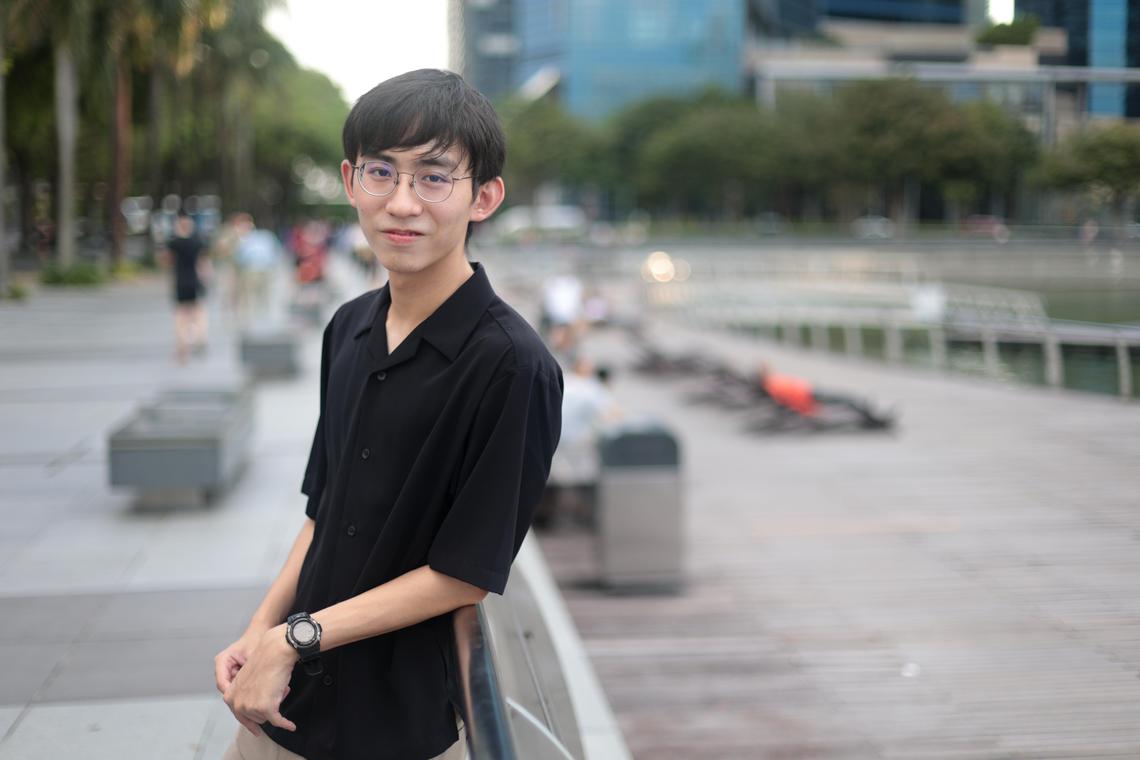 黄楷恩,23岁,本地大学生。(张俊杰摄)