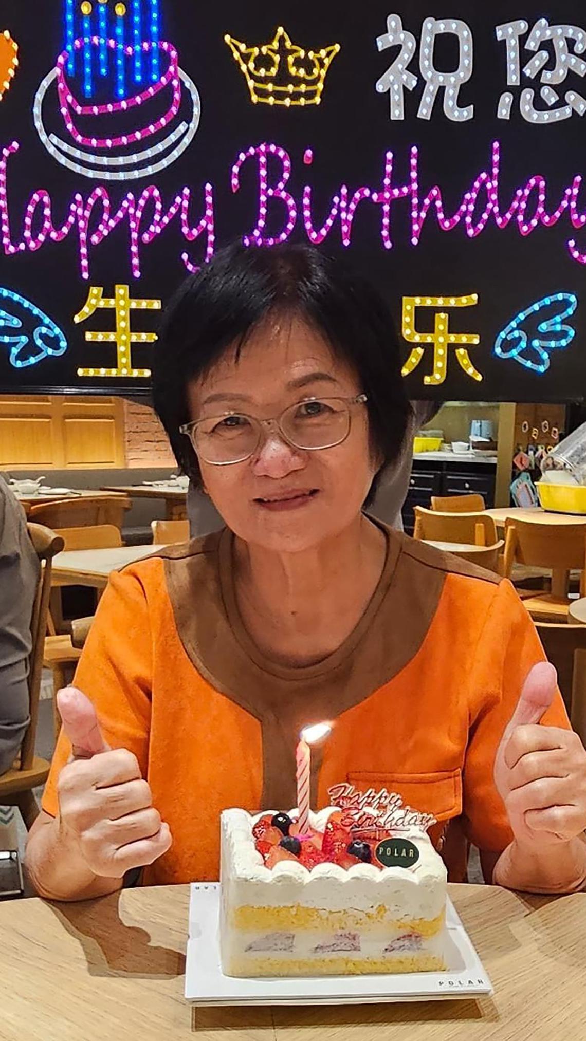 欧女士今年9月庆祝70岁生日,没想到不久便遭遇不测。(受访者提供)