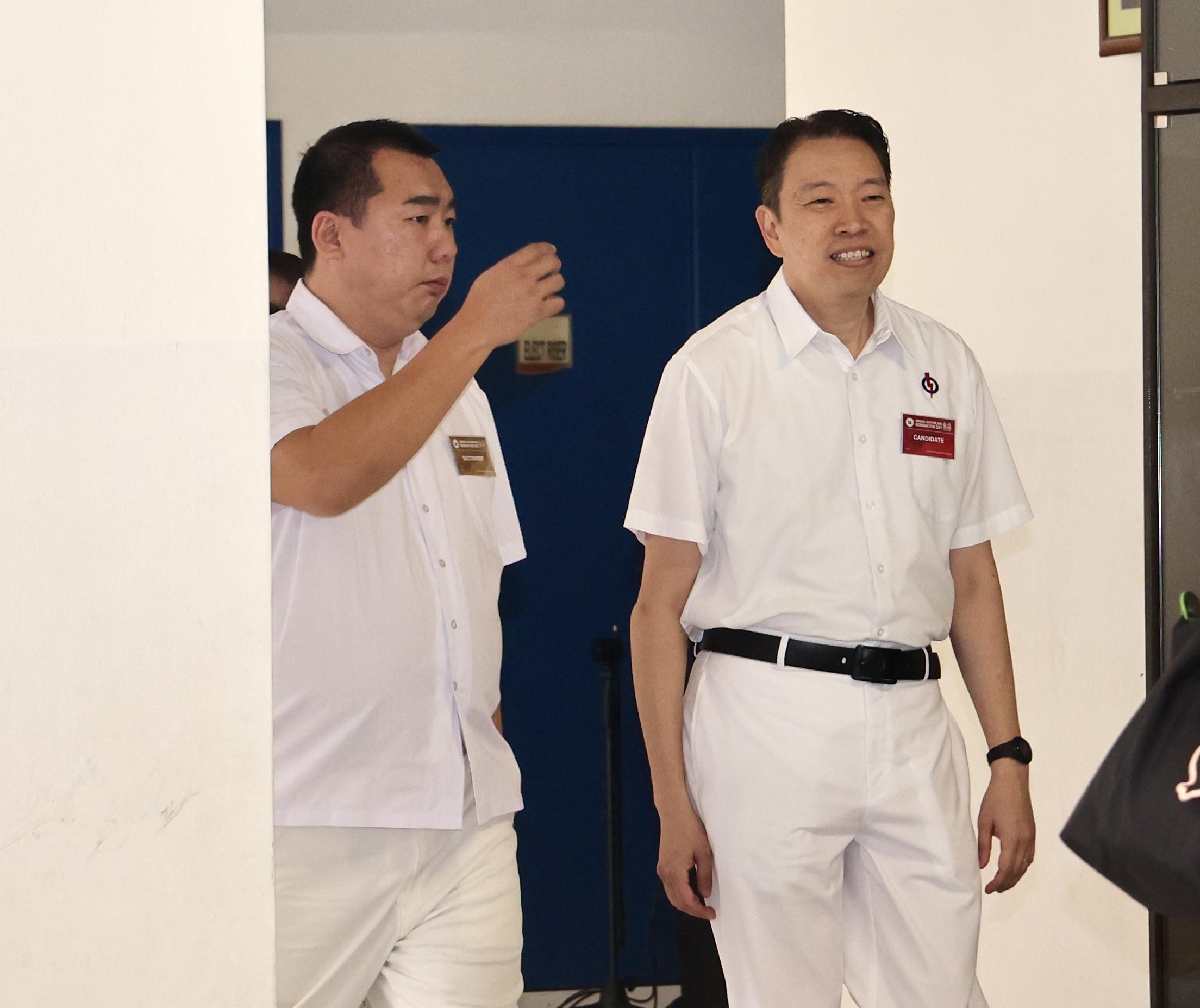 人民行动党的杨益财(右)再度竞逐拉丁马士单选区,他将对垒人民联盟的古玛,以及无党籍人士劳家强。(邬福梁摄)