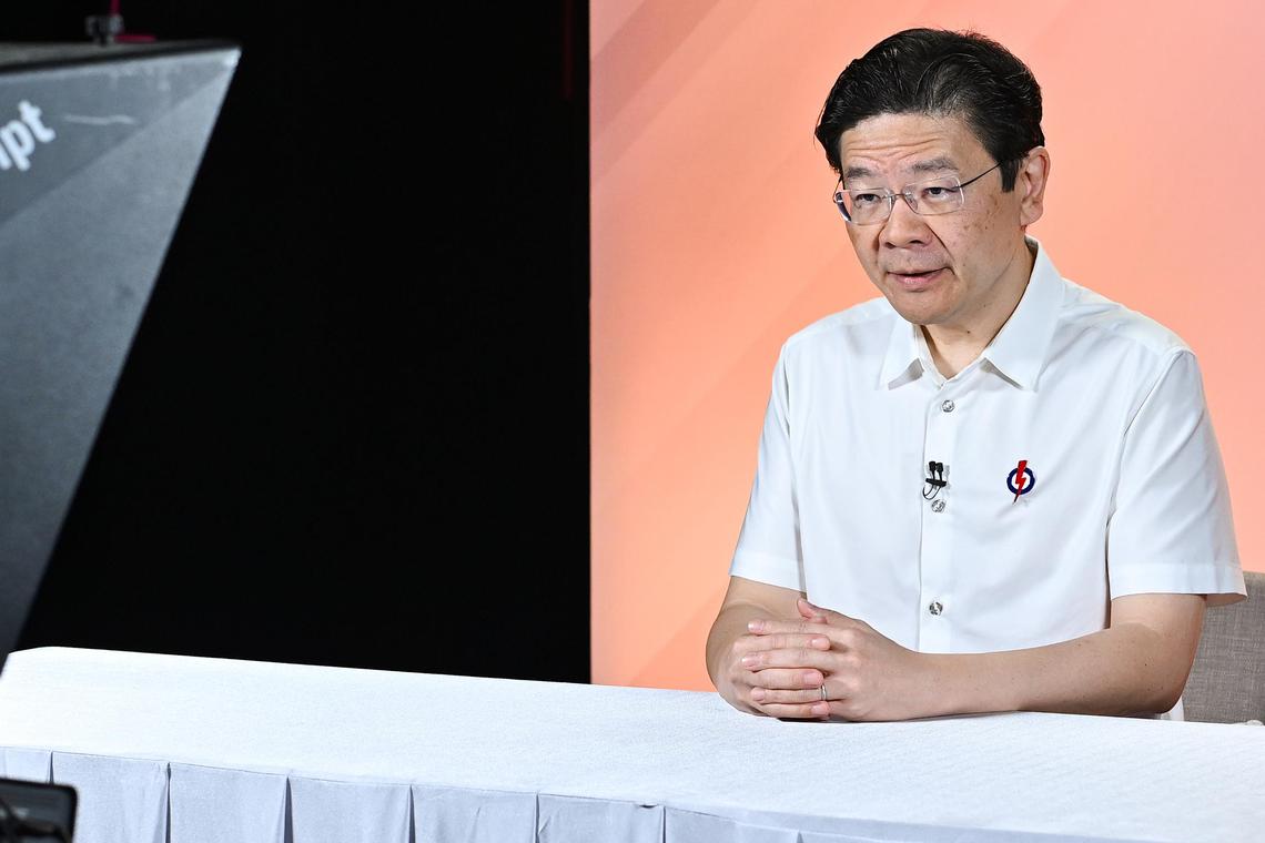 政党竞选广播的先后次序和时长,依据各政党派出的候选人数量而定。人民行动党竞选所有97个议席,分配到14分钟广播时间。图为行动党秘书长黄循财总理星期四在新传媒彩排时的照片。(海峡时报)