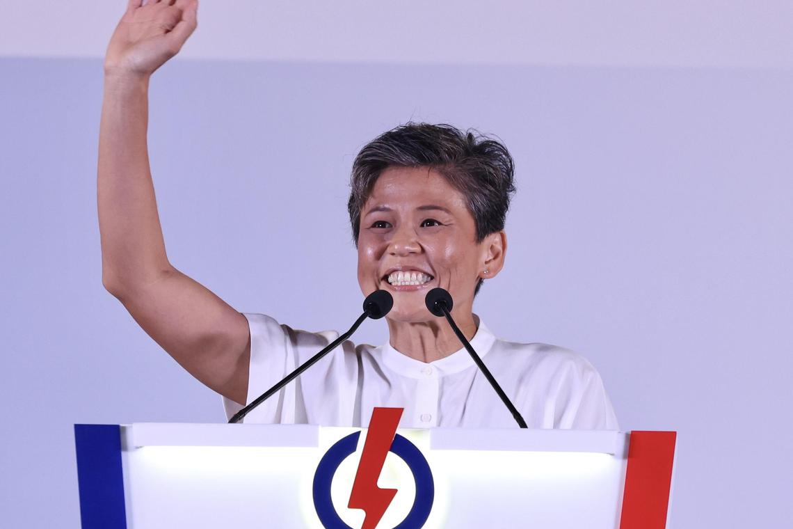 傅丽珊星期四晚上演讲时说,治理这个国家需要务实、平衡和经过深思熟虑的政策,而不是空洞的民粹言辞。(邝启聪摄)