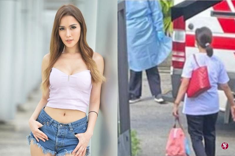 左：女佣雇主家人洁蒂·拉锡质疑，女佣在履行居家通知第三天就获解除行动限制的做法是否安全。（档案照） 右：拉锡家的女佣在开工两周多后，被安排乘坐救护车到某处接受检测。（取自Instagram） 