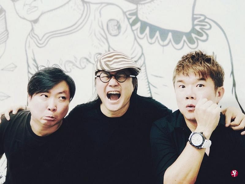 “梦FM”林倛玉（左起）、刘晋旭和苏梽诚在新歌《泪》用假音演唱，苏梽诚自认声音像“老Uncle”。（Cross Ratio提供）