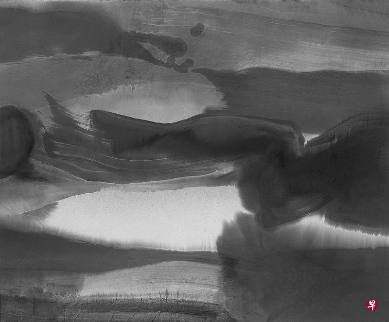 高行健纸本水墨画《内在的幽光》（2006）。（画廊提供）