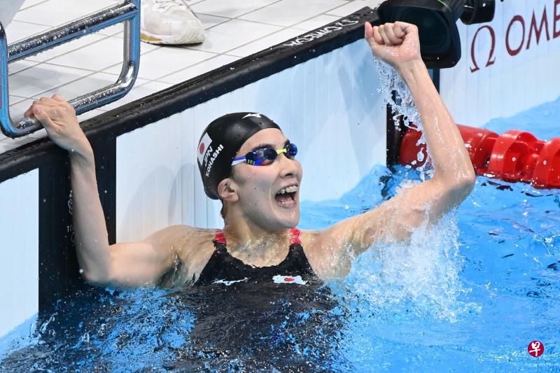 ▲大桥悠依在女子200米和400米混合泳赢得金牌，是日本唯一的游泳金牌得主。（法新社）