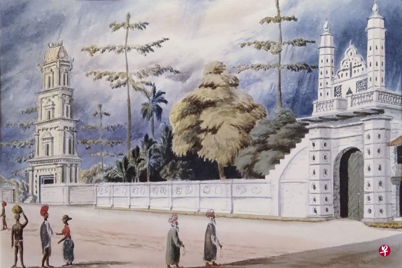 昔日小印度，今天牛车水，1846年的马里安曼印度庙和詹美回教堂。