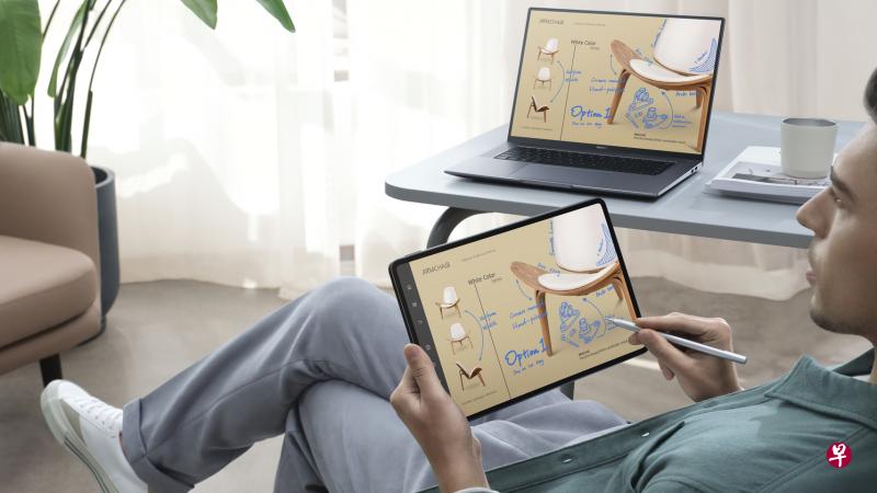 MatePad Pro 12.6可通过多屏协同功能跟笔电无线连接。（厂商提供）