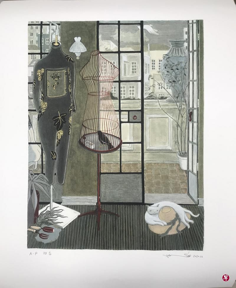 《阳台》，西班牙Polígrafa平版版画。