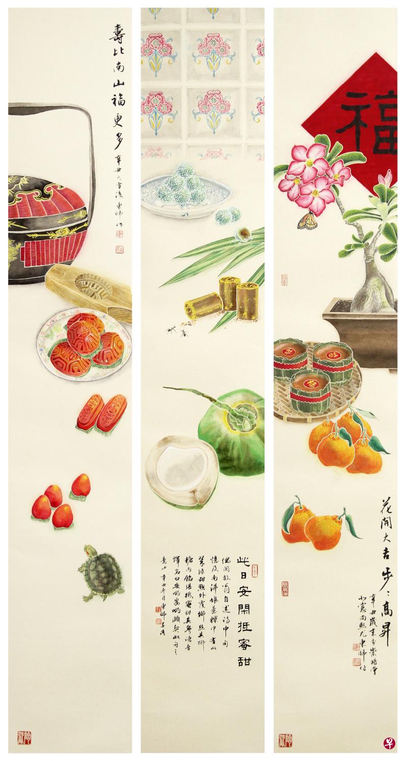 尤东暐展出一组彩墨画。（主办方提供）