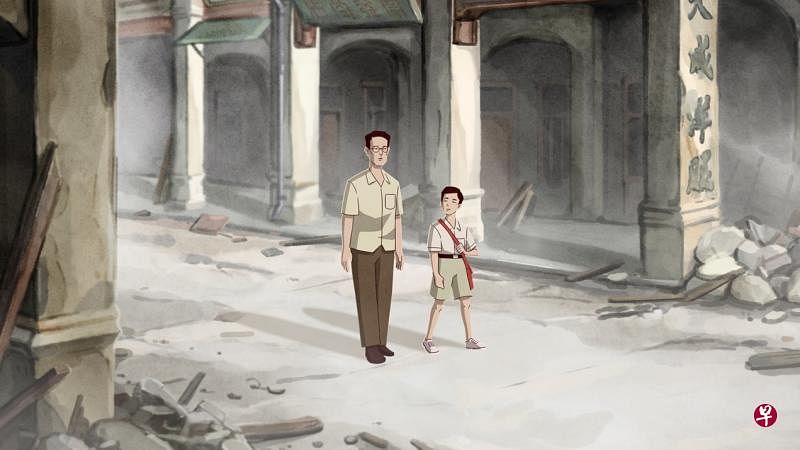 《短途》（左图）描绘一对身处日据时代的父子故事，韩蕴光（右图）希望观众能有共鸣。（Robot Playground Media提供）