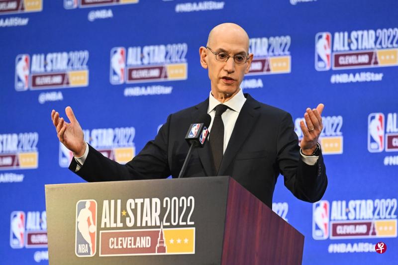 NBA总裁萧华昨天在克利夫兰出席全明星赛赛前记者会。（法新社）