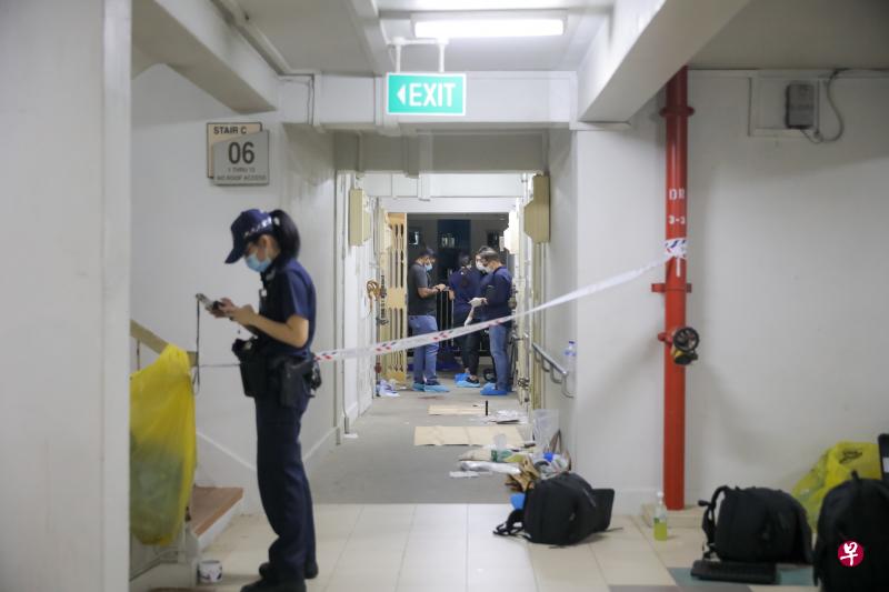 这起案件发生在昨天下午4时许，地点是明地迷亚路第33座组屋。（海峡时报）