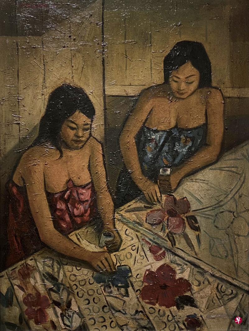 林木化作于1961年的油画《峇迪画》。（画廊提供）