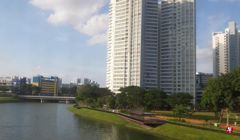 加冷河畔文庆路上段第8A和8B座组屋坐落在从前的敏雅岛上。