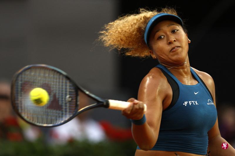 　 大坂直美不敌东道主选手，止步马德里公开赛次圈。（路透社）