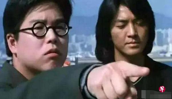 林晓峰（左）在1990年代的《古惑仔》系列电影，走胖胖的可爱路线。（互联网）