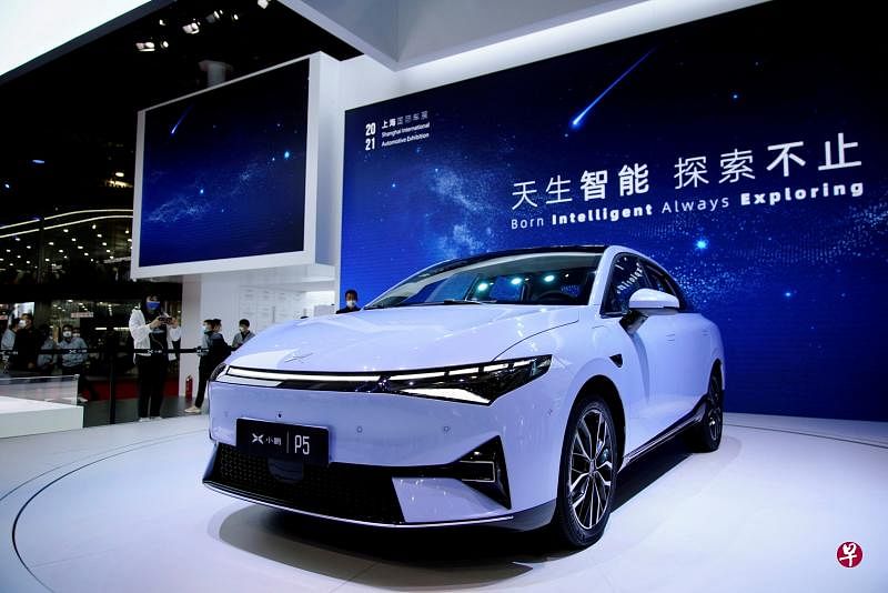 小鹏在5月份共交付1万零125辆电动车，跨越20万辆交货里程碑，当中3686辆是P5电动车。（路透社）