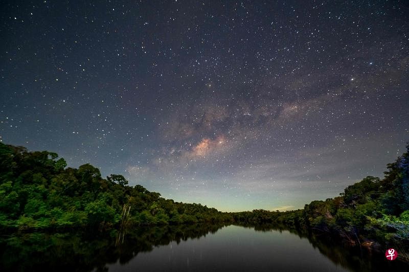 今年6月7日，巴西亚马逊雨林马尼科雷河（Manicore River）上的星空。（法新社）